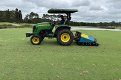 Shockwave-aerating-The-Pines-golf-course-fairways