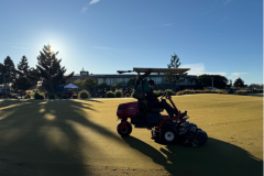 A-clean-up-cut-at-3mm-with-groomers-carried-out-on-the-small-putting-green-at-The-Pines-golf-course-following-verti-cutting
