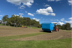 RakeoVac-cleaning-fairways-on-The-Palms-golf-course-following-scarifying