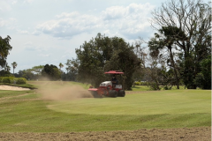 Ventrac-brooming-green-surfaces-after-scarifying